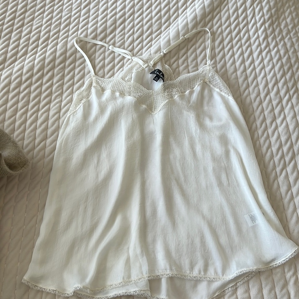 Off- White Lulus Lace Tank Top (044)
